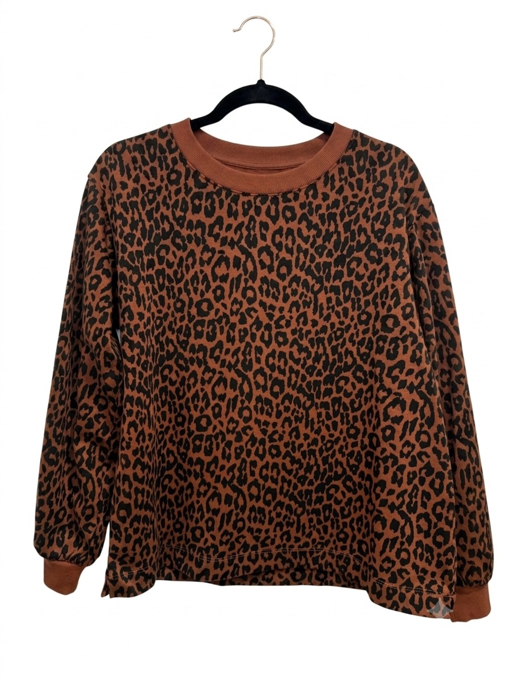 LOFT Brown and Black Leopard Print Sweatshirt Size S